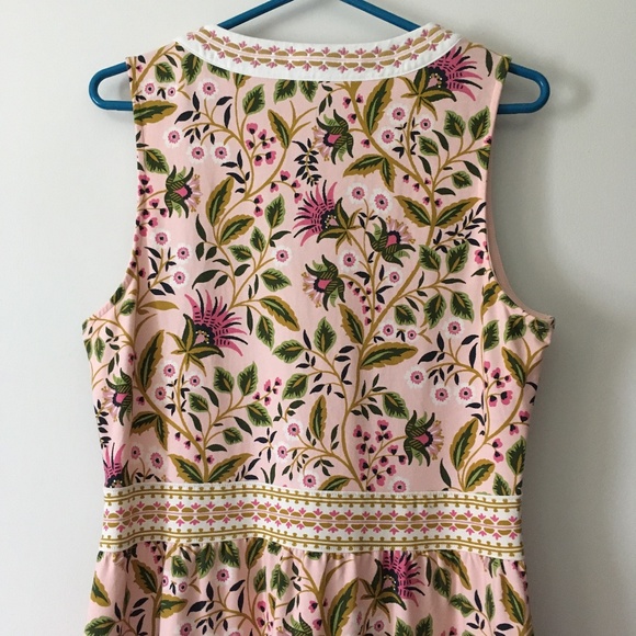 SPARTINA 449 Gabrielle Pima Cotton Multicolor Floral Sleeveless Midi Dress S - Picture 5 of 9